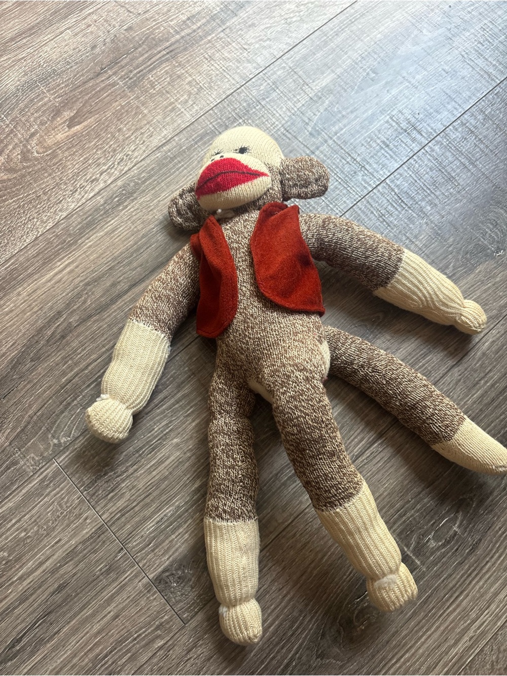 Classic handmade sock monkey from 1990s